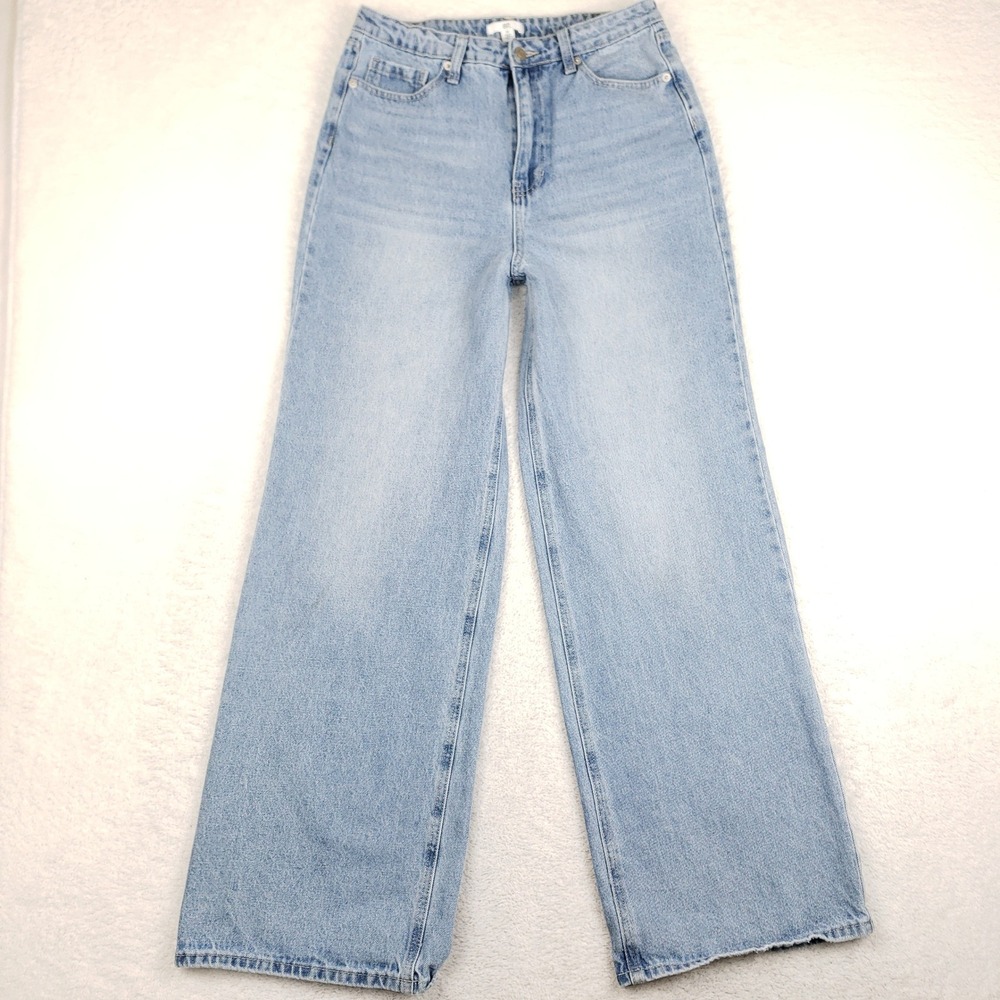 BP Light Wash High Rise Wide Leg Denim Jeans Size 30 Light Blue Skater Y2K
